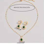 Sophisticated Golden Gemstone Jewellery Set