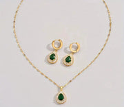 Sophisticated Golden Gemstone Jewellery Set