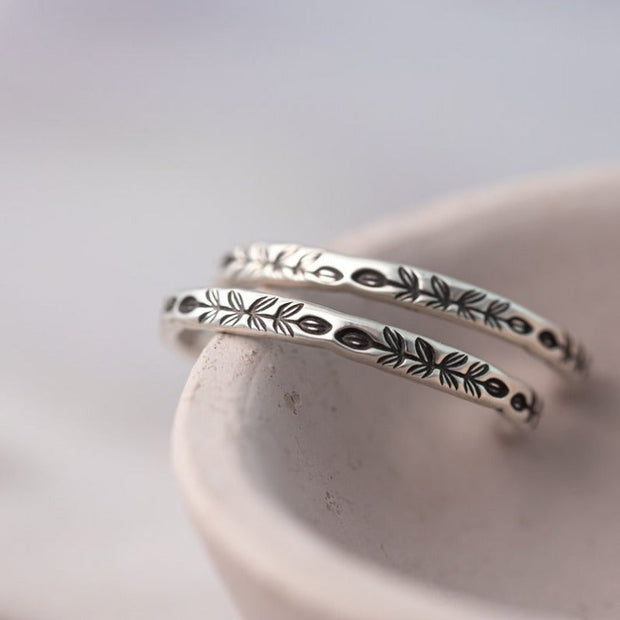 Bloom - Unique Silvery Hoop Earrings