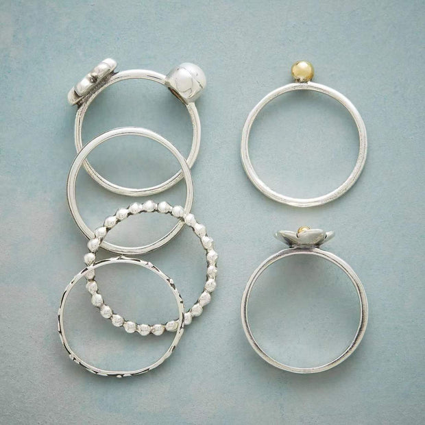 Flower Pearl Rings