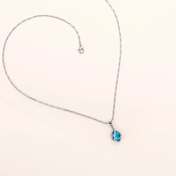 Chic Blue Stone Necklace