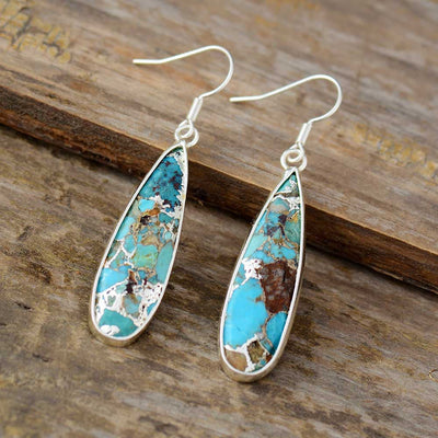 Turquoise Jasper Teardrop Earrings