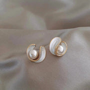Gold Pearl & Opal Earrings