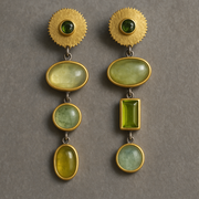 Golden Forest Green Earrings