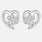Paw and Heart Earrings with Zirconia