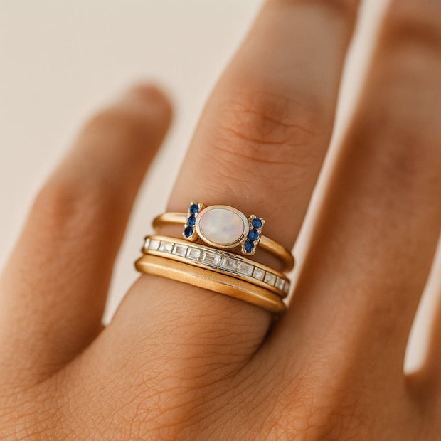 Oprah - Vintage Golden Opal Ring Set