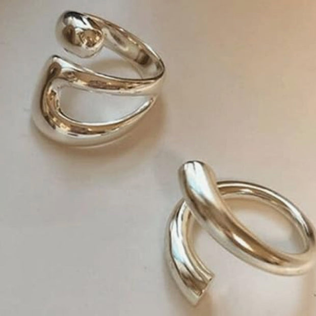 Adjustable Smooth Spiral Ring for Women