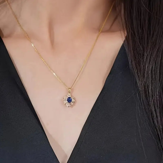 Gold Sapphire stone Necklace