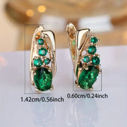 Gold Earrings with Emerald Stones