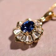 Gold Sapphire stone Necklace