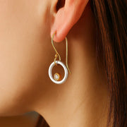 Vintage Gold & Silver Zirconia Earrings