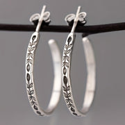 Bloom - Unique Silvery Hoop Earrings