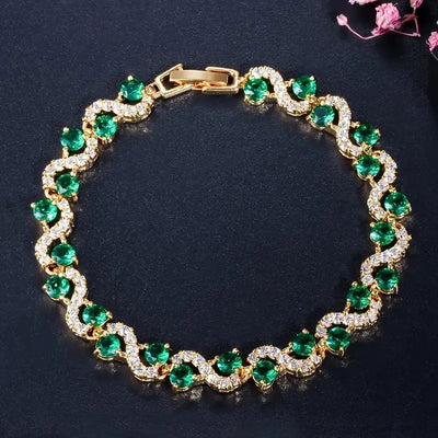 Elegant Green Zirconia Bracelet