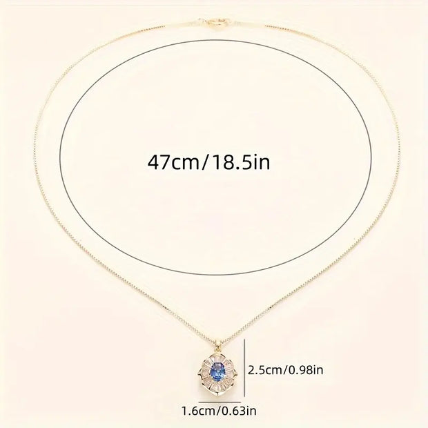 Gold Sapphire stone Necklace