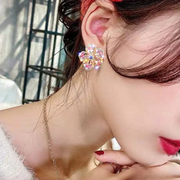 Colorful Zirconia Silver Earrings