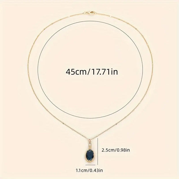 Oval Sapphire Gold Necklace