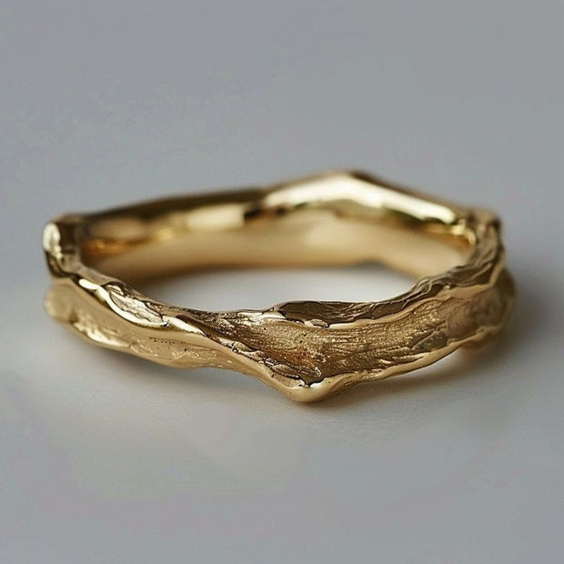 Charm - Forged Gold Ring