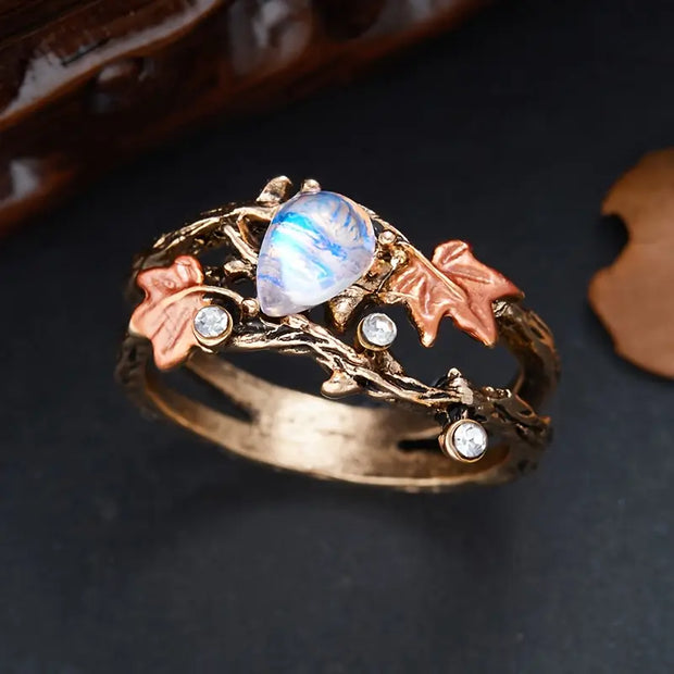 Autumn Nature Moonstone Ring