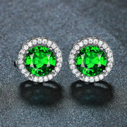 Shiny Green Emerald Earrings