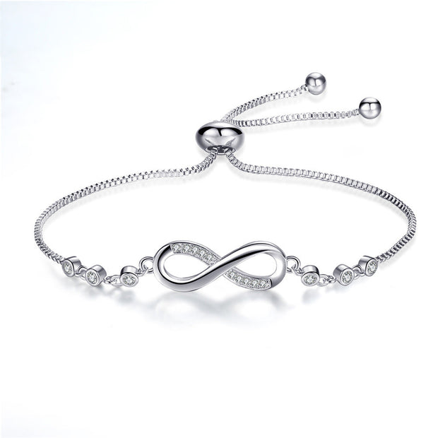 Adjustable Silver Infinity Bracelet