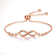 Silver Adjustable Bracelet with Infinity Symbol