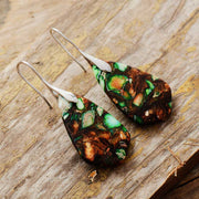 Abstract Stone Jasper Dangle Earrings