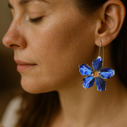 Bliss - Vintage Blue Flower Earrings