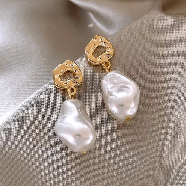 Exclusive Gold Boho Pearl Earrings