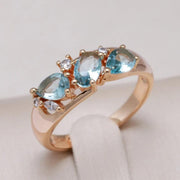 Chic Gold Vintage Blue Ring