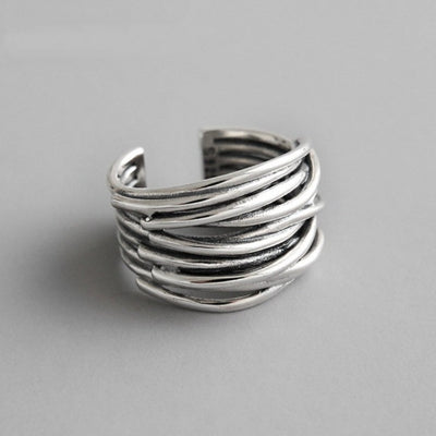 Silver Layered 925 Sterling Ring