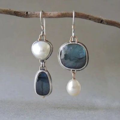 Charm - Vintage Blue Stone Earrings