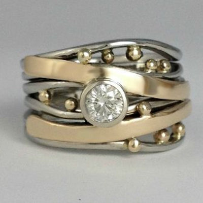 Exclusive Gold and Silver Zirconia Ring