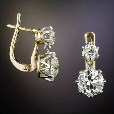 Premium Gold Vintage Zirconia Earrings