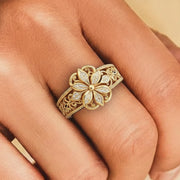 Flower Zirconia Exotic Gold Ring