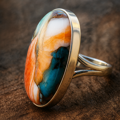 Retro Rainbow Opal Ring