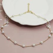 Pearl Necklace In Gold