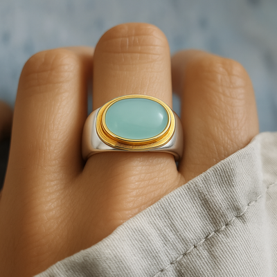 Gabi - Vintage Green Moonstone Ring