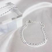 Elegant Silver Bracelet Set with Zirconia Stones