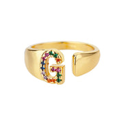 Grace - Gold Stainless Steel Initial Ring