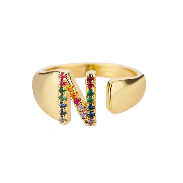 Nova - Gold Stainless Steel Initial Ring