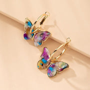 Enamel Crystal Butterfly Earrings