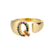 Quest - Gold Stainless Steel Initial Ring