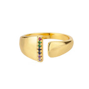 Iris - Gold Stainless Steel Initial Ring