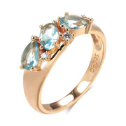 Chic Gold Vintage Blue Ring