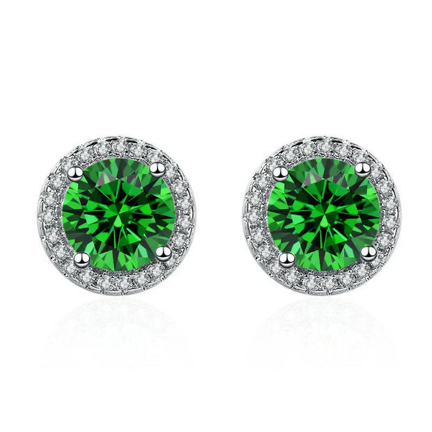 Shiny Green Emerald Earrings