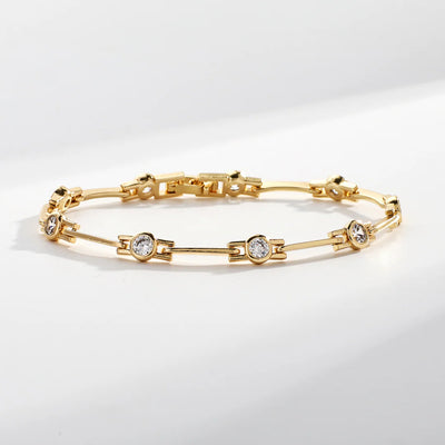 Elegant Gold Bracelet with Zirconias