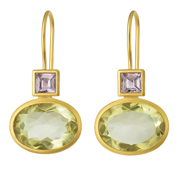 Vintage Green Gold Earrings