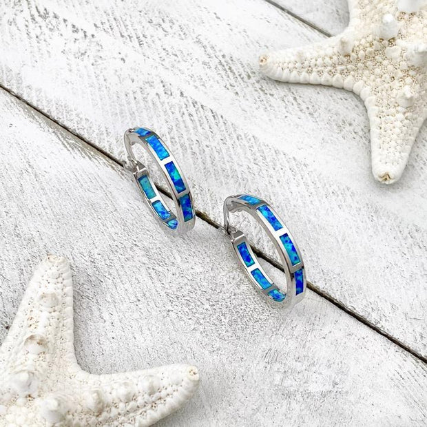 Ocean-Inspired Silver and Opal Luxury Earrings