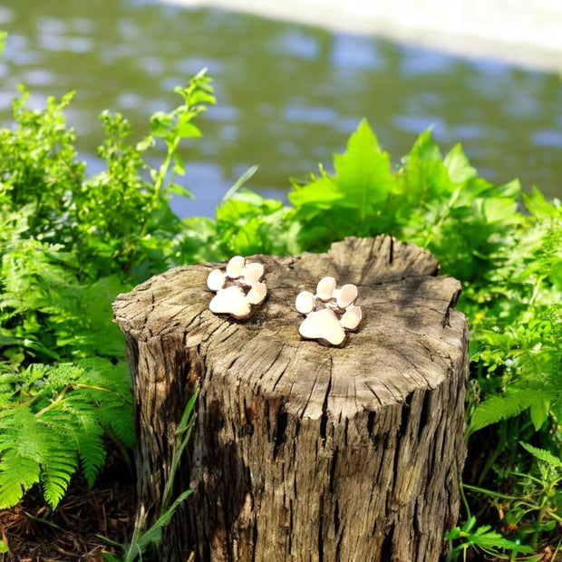 Hypoallergenic Paw Silver Earrings