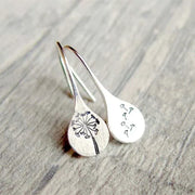 Exclusive Silver Dandelion Leaf Earrings